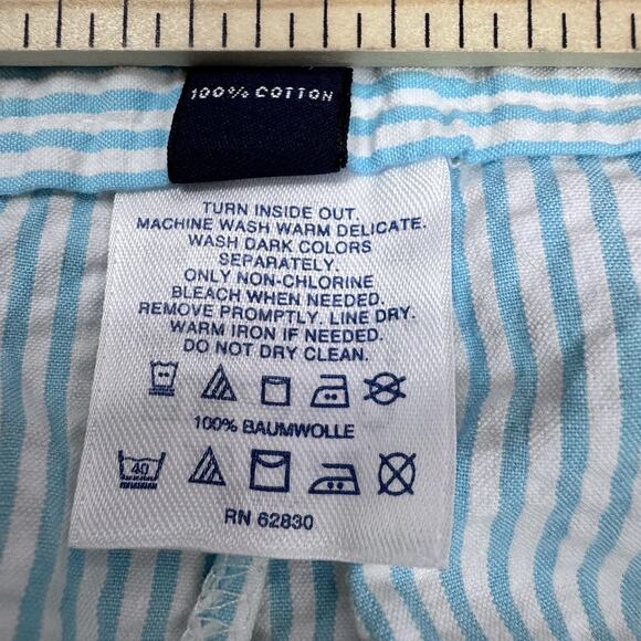 Blue Lands End Womens Seersucker Striped Skirt Preppy Classic Nautical Clean 10P - Picture 5 of 5